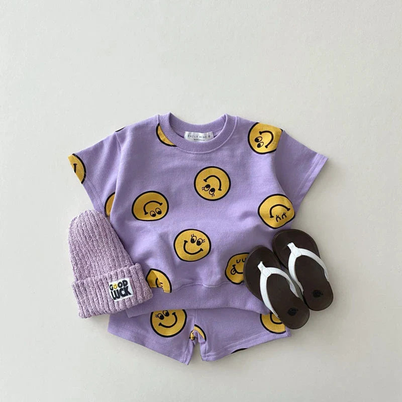 Smiley Face Shorts Set