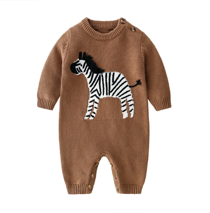 Zebra Patch Long Sleeve Jumpsuit