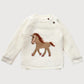 Fur Lining Embroidery Horse Sweater