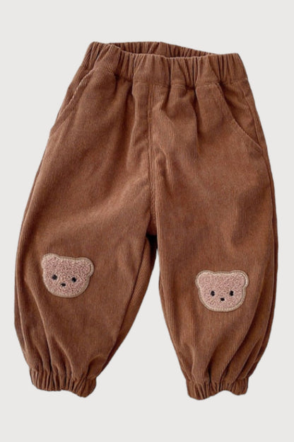 Teddy Bear Knee Patch Jogger Pants