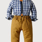 Long Sleeve Bow Tie Suspender Pants Set