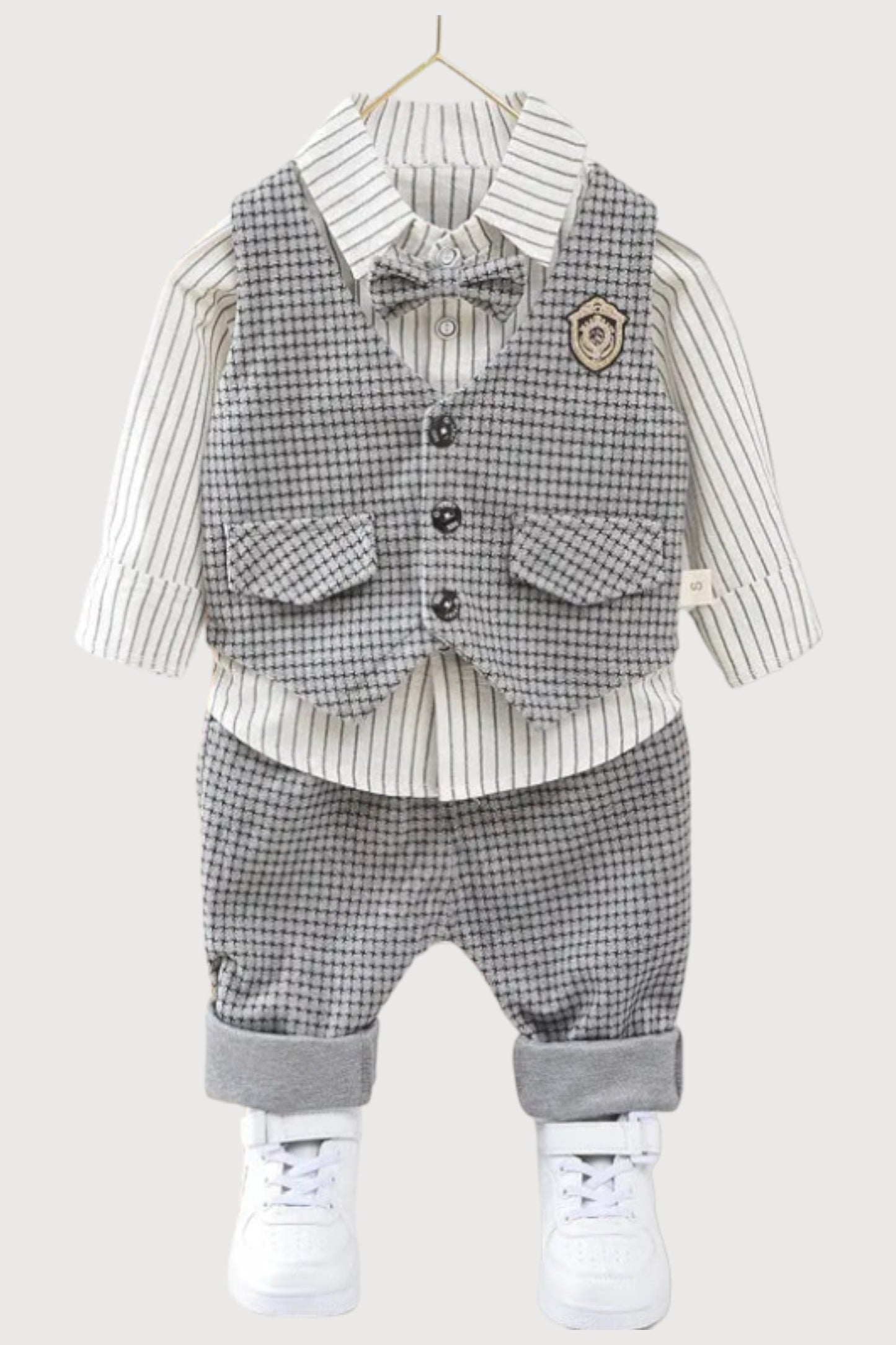 Baby Boy Semi Formal Striped 3 Pcs Set