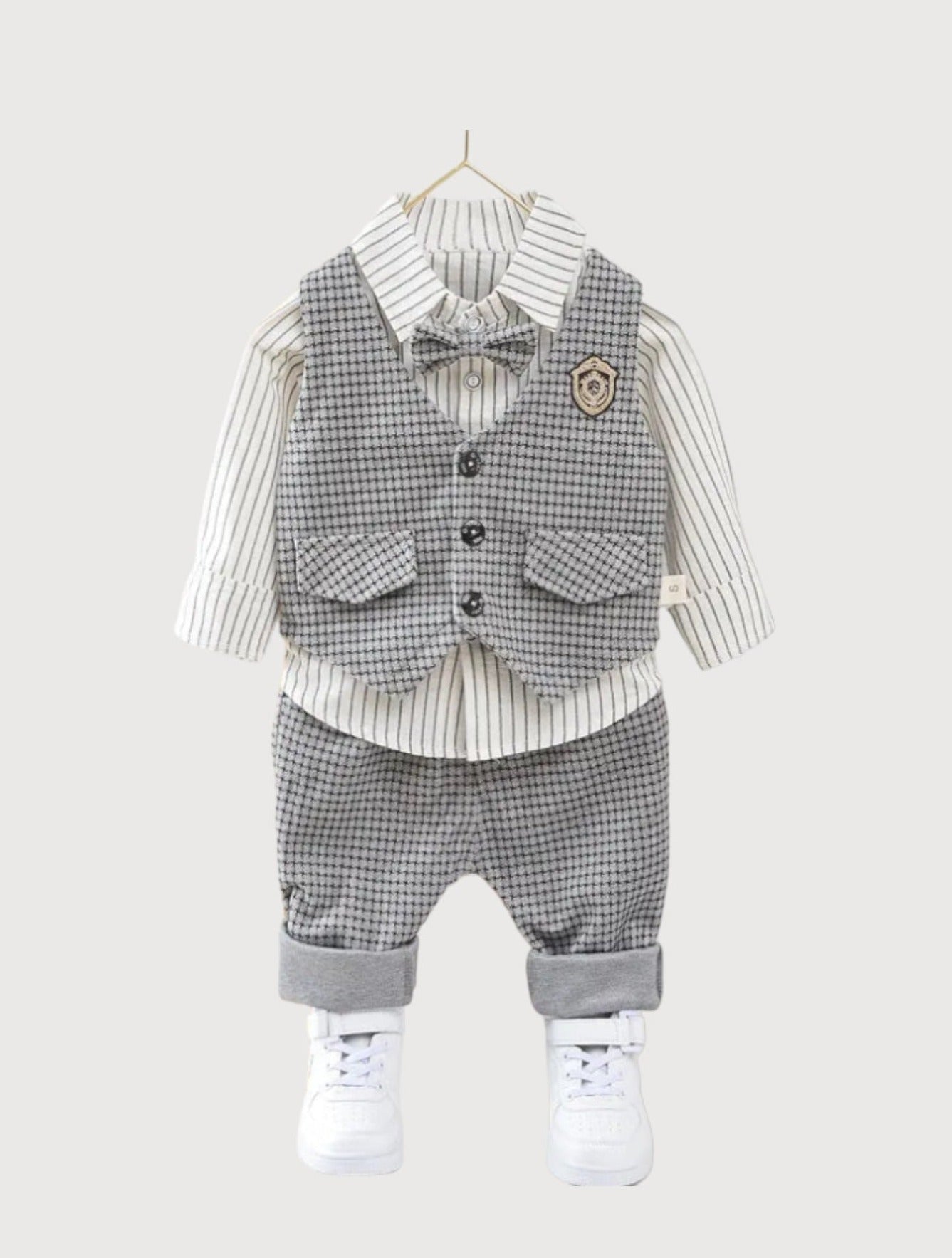 Baby Boy Semi Formal Striped 3 Pcs Set