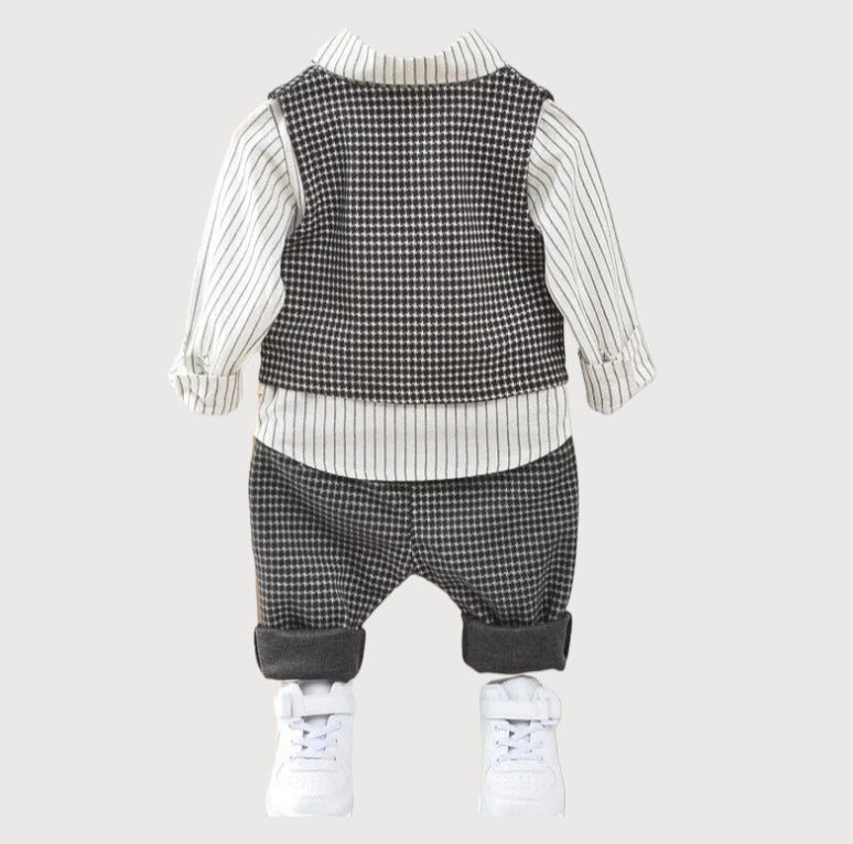 Baby Boy Semi Formal Striped 3 Pcs Set