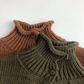 High Neck Knitted Button Up Sweater