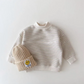 Stripe Fleece Lining Turtleneck Sweater