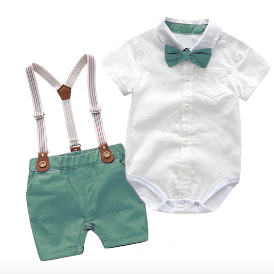 Suspender Shorts & Romper Suit Set