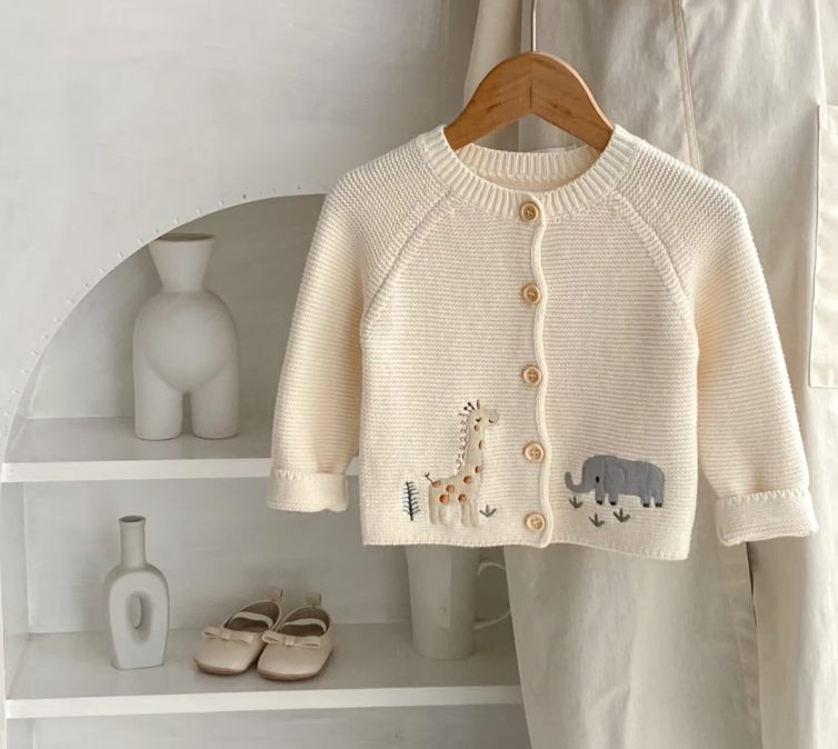 Animal Embroidery Sweater Cardigan