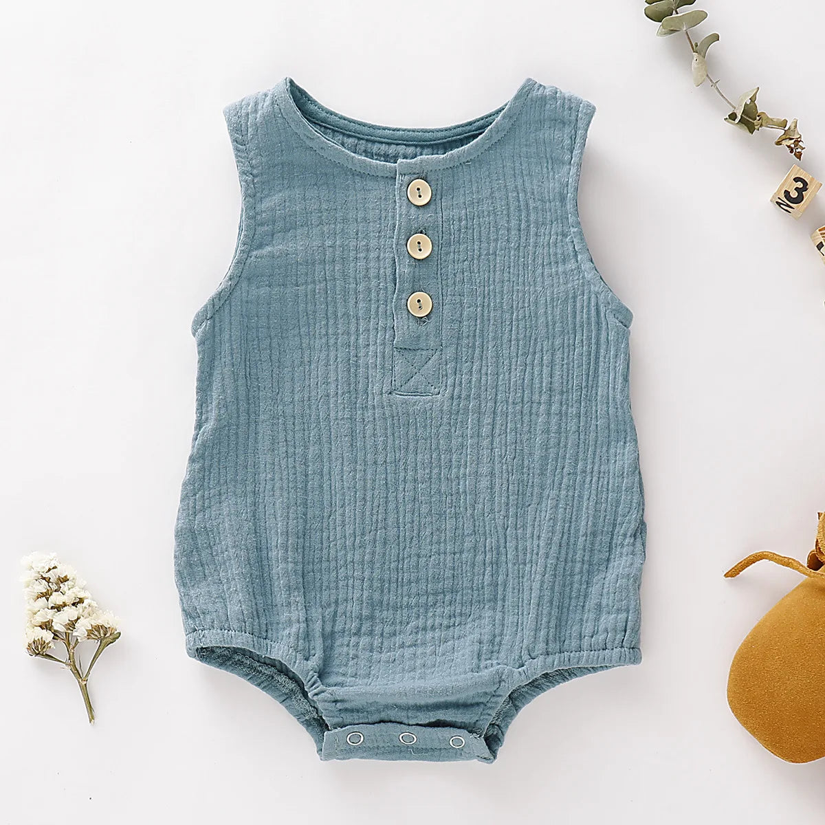 Sleeveless Muslin Bodysuit