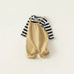 Striped T-Shirt Overalls Set