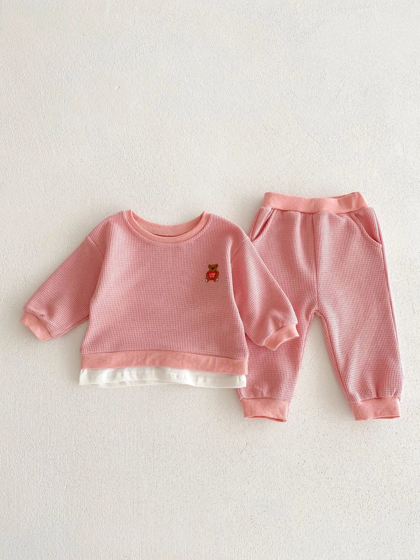 Waffle Love Bear Jogger Set