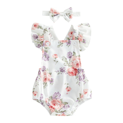 Baby Girl Nana Floral Romper and Headband