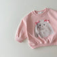 Ribbon Cartoon Print Sweatshirt