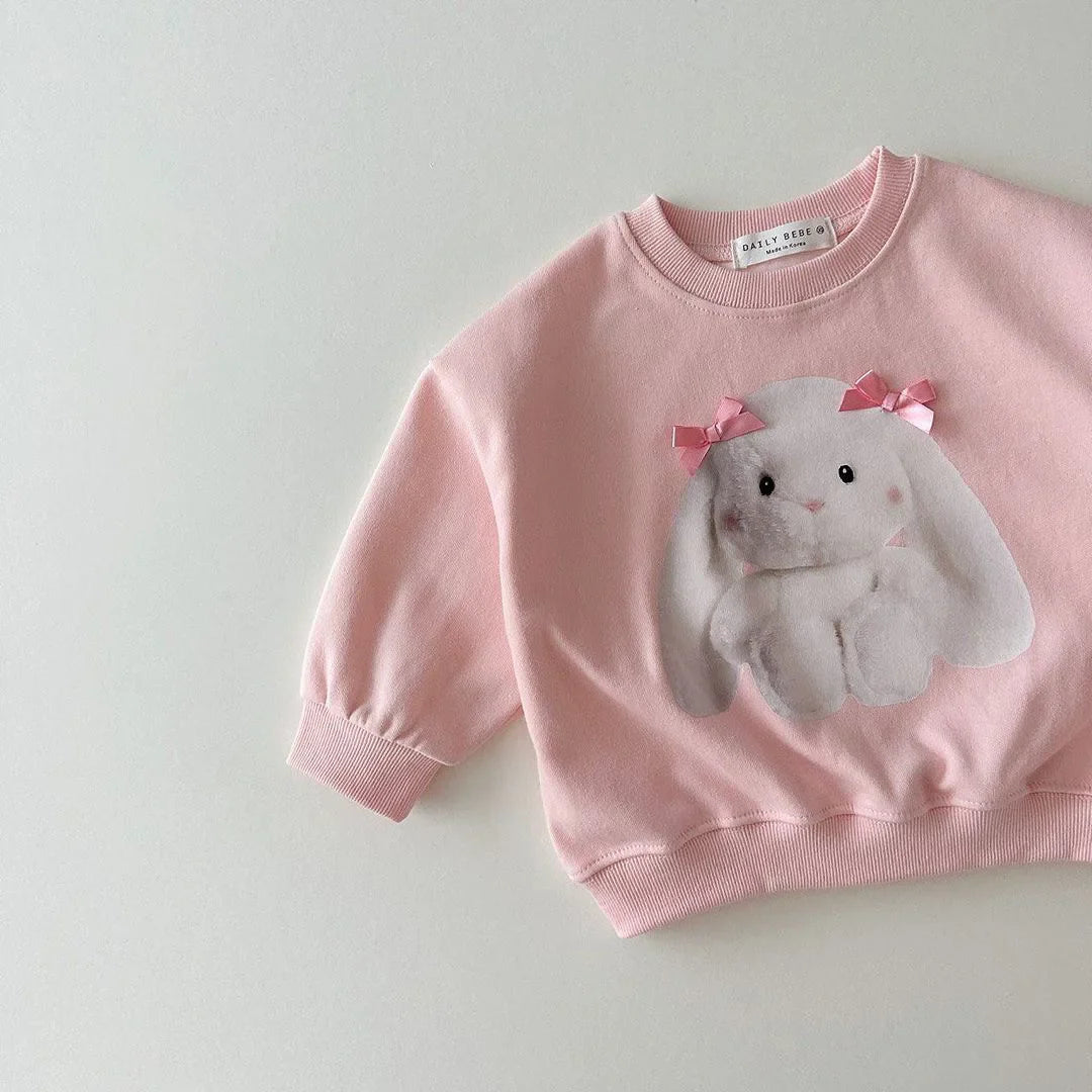 Ribbon Cartoon Print Sweatshirt