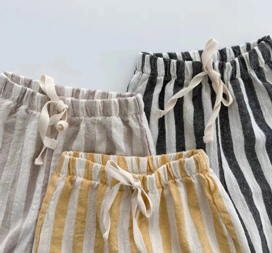 Drawstring Striped Pants