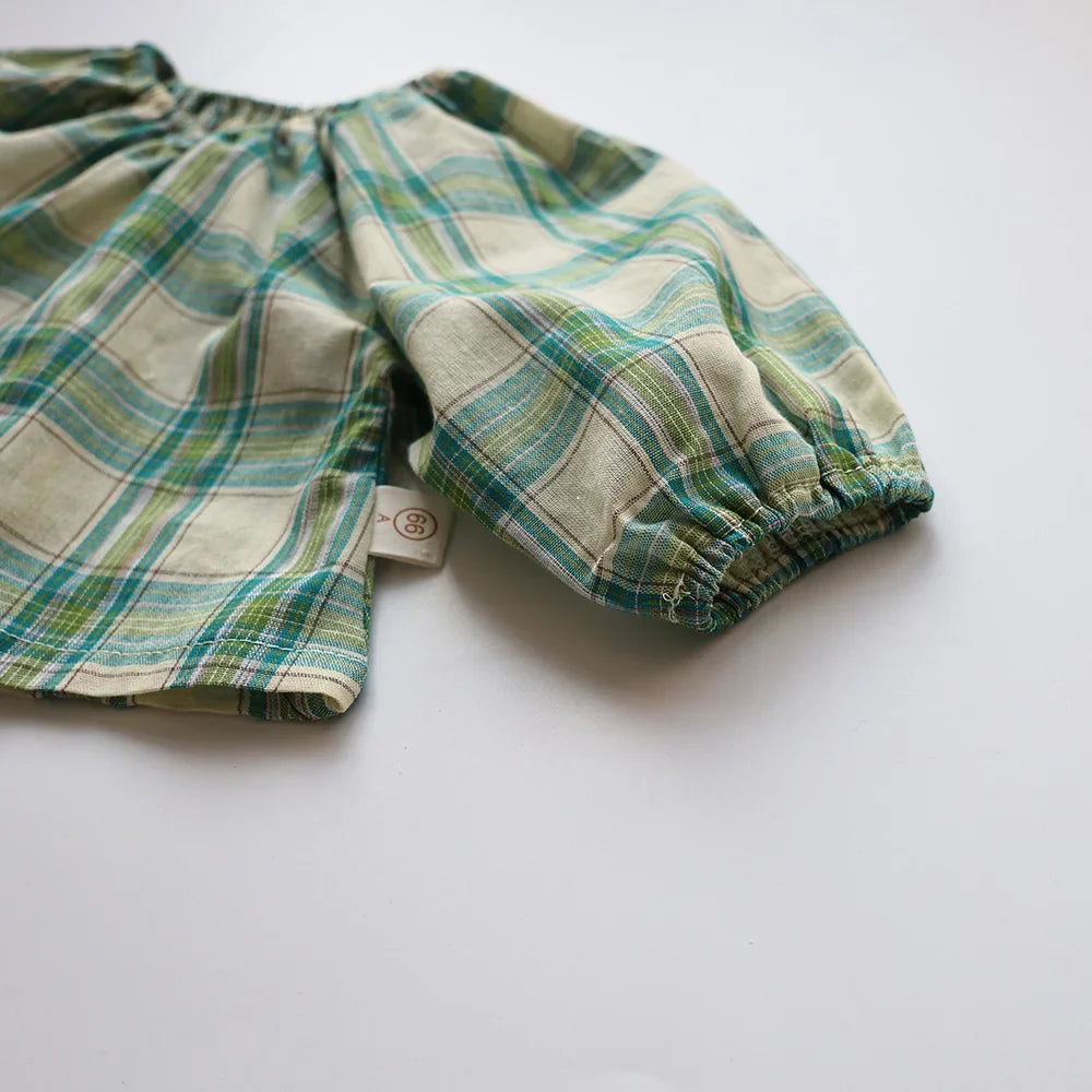 Vintage Style Plaid Bloomer Set