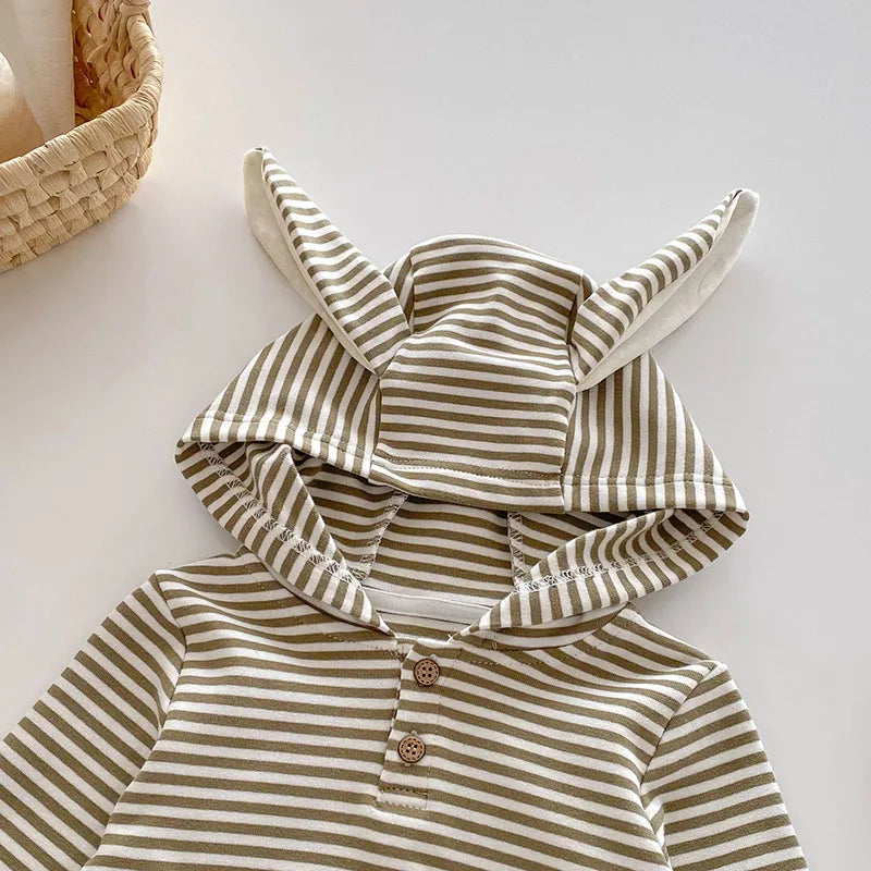 Striped Bunny Rabbit Hoodie