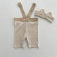 Baby Striped Suspender Shorts Set