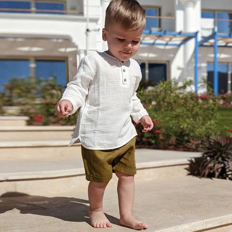 Linen Drawstring Boys Shorts