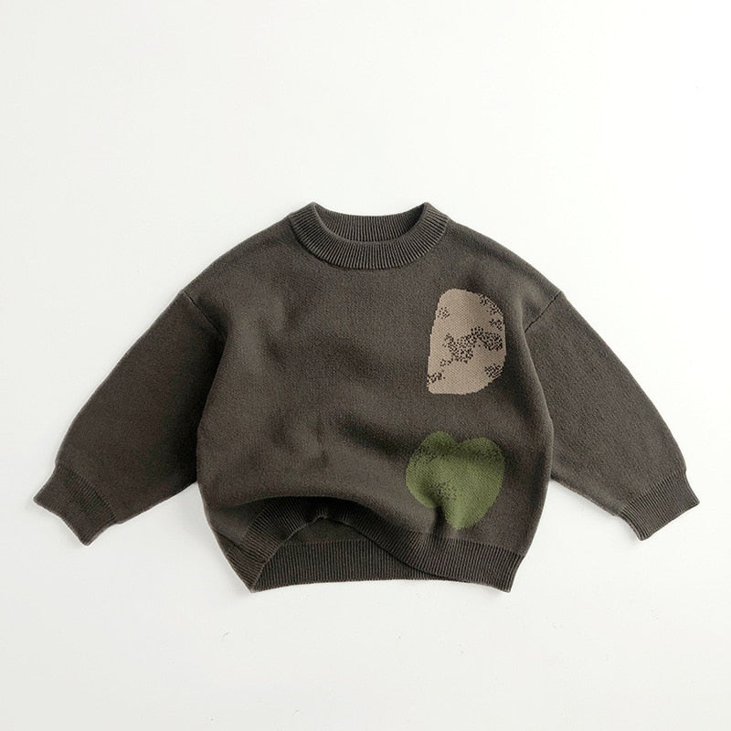 Toddler Earthtone Fall Print Sweater