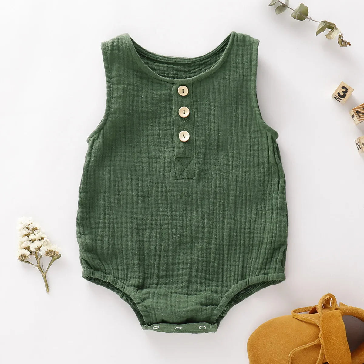 Sleeveless Muslin Bodysuit