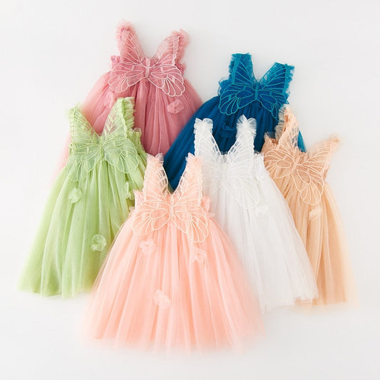 Princess Butterfly Fairy Wings Tulle Dress