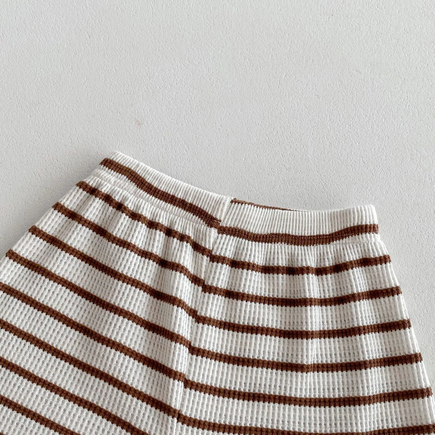 V-neck Striped Shirt And Shorts Set