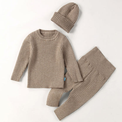 3 Pcs Baby Knitted Sweater Set