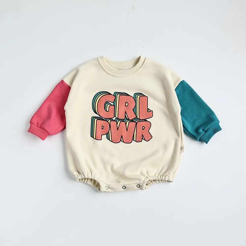 GIRL POWER Patchwork Sweater Bodysuit