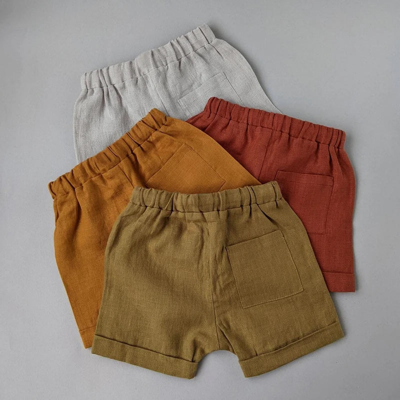 Linen Drawstring Boys Shorts