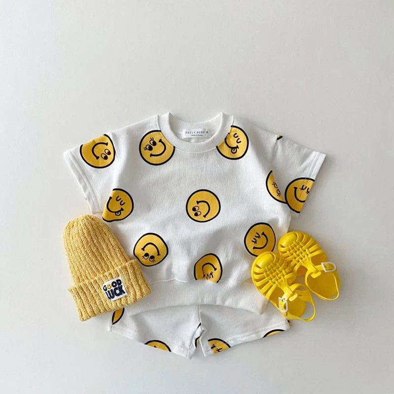 Smiley Face Shorts Set