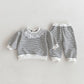 Stripe Frill Neck Jogger Set