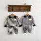 Long Sleeve Bear Stripe  Pants Set