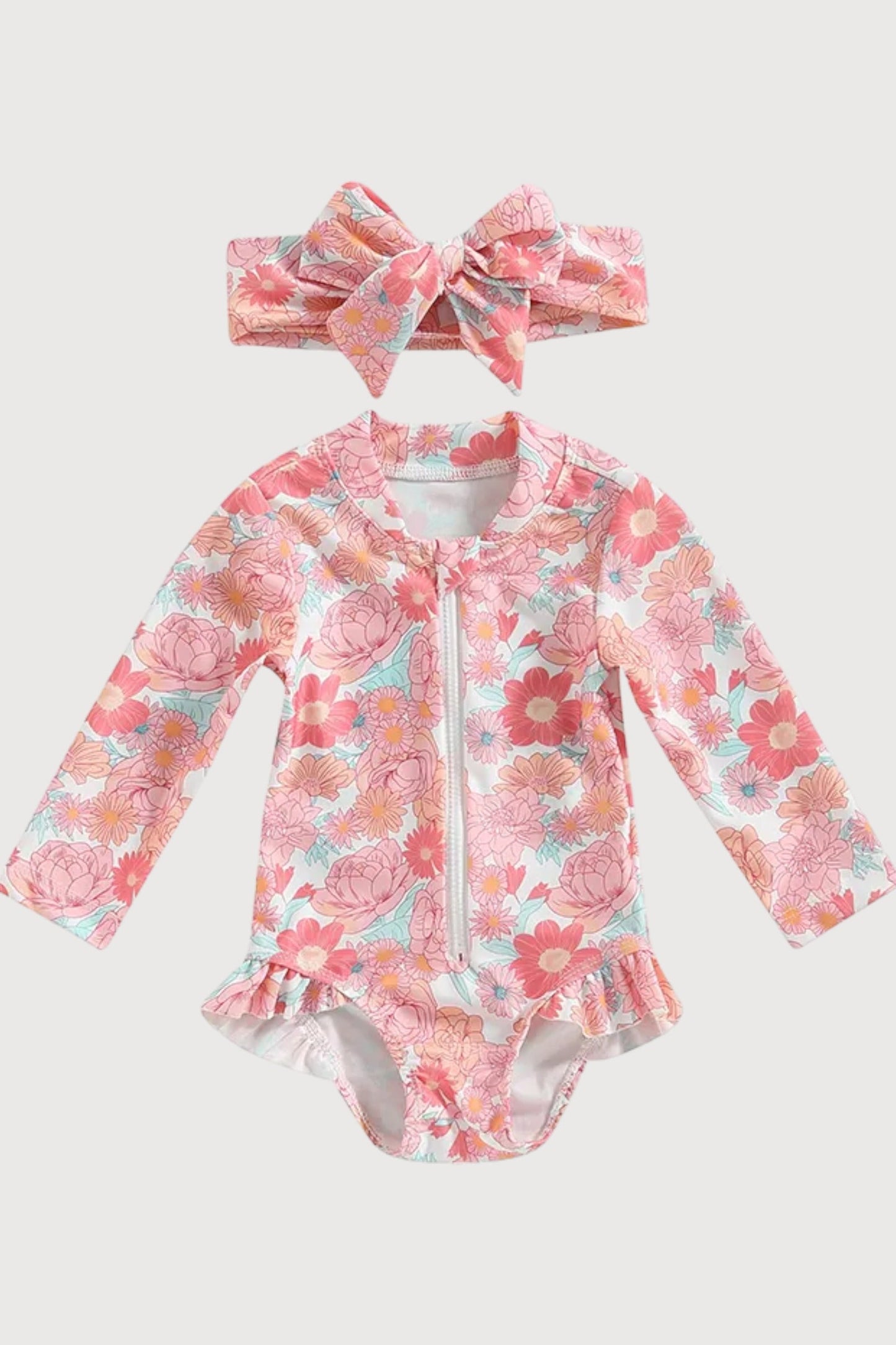 Baby Girl 2 Pcs Long Sleeve Cute Swimwear