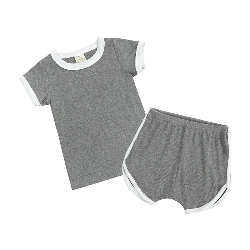 Solid Basic Shorts Set