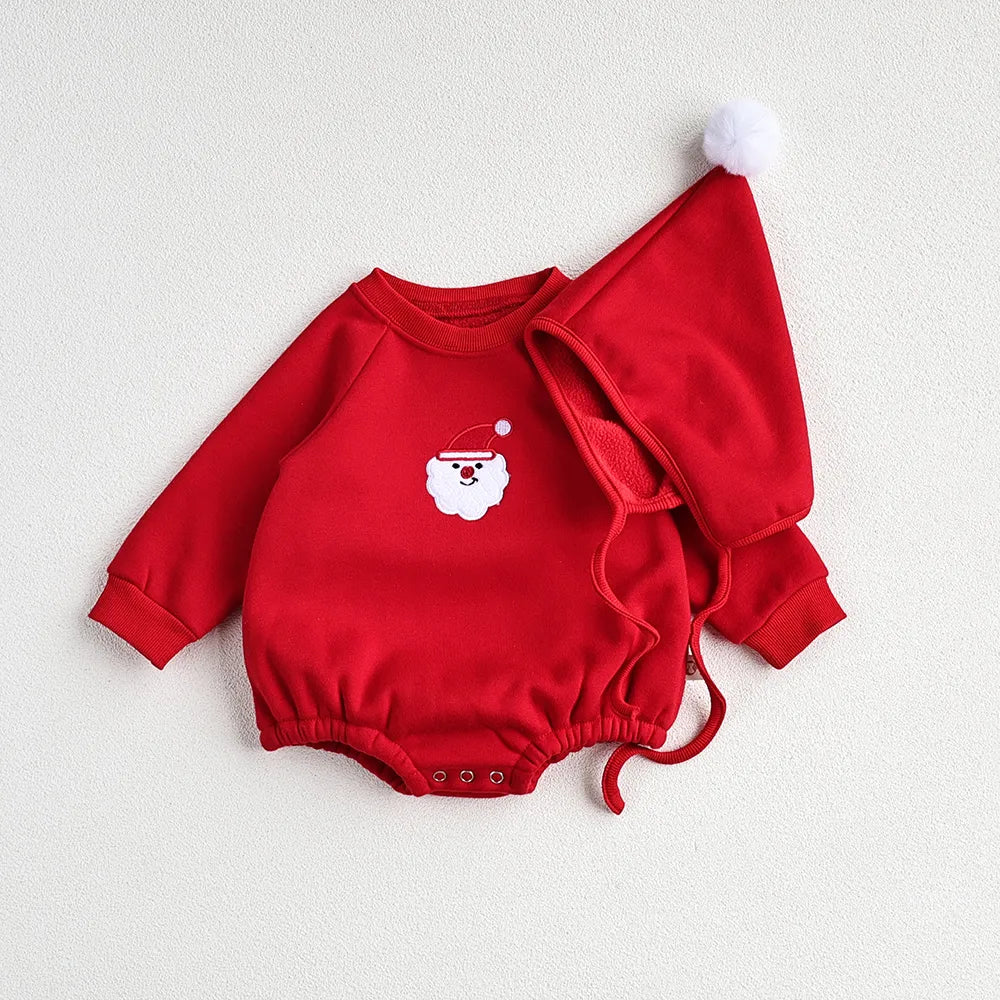 Christmas Two Piece Embroidery Santa Claus Outfit