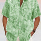 Hawaiian Flower Printed Cotton Linen Shirt