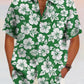 Hawaiian Flower Printed Cotton Linen Holiday Shirt