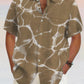 Hawaiian Wavy Texture Cotton Linen Shirt