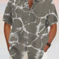 Hawaiian Wavy Texture Cotton Linen Shirt