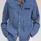 Stylish Blue Print Cotton Linen Shirt