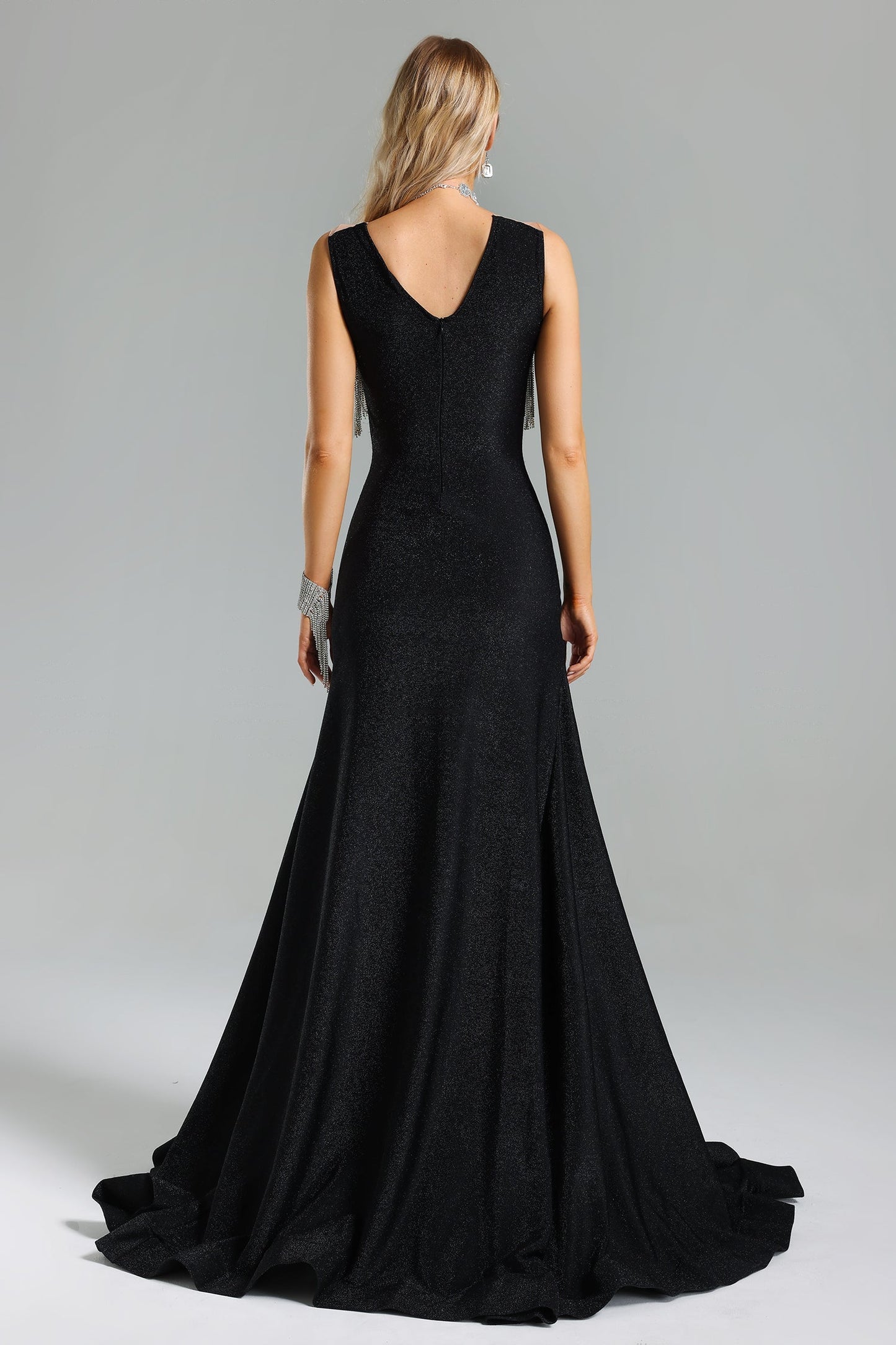 Yeney Diamante Fransen-Maxikleid