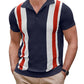 Vintage Stripe Short Sleeve Knitted Polo Shirt (US Only)