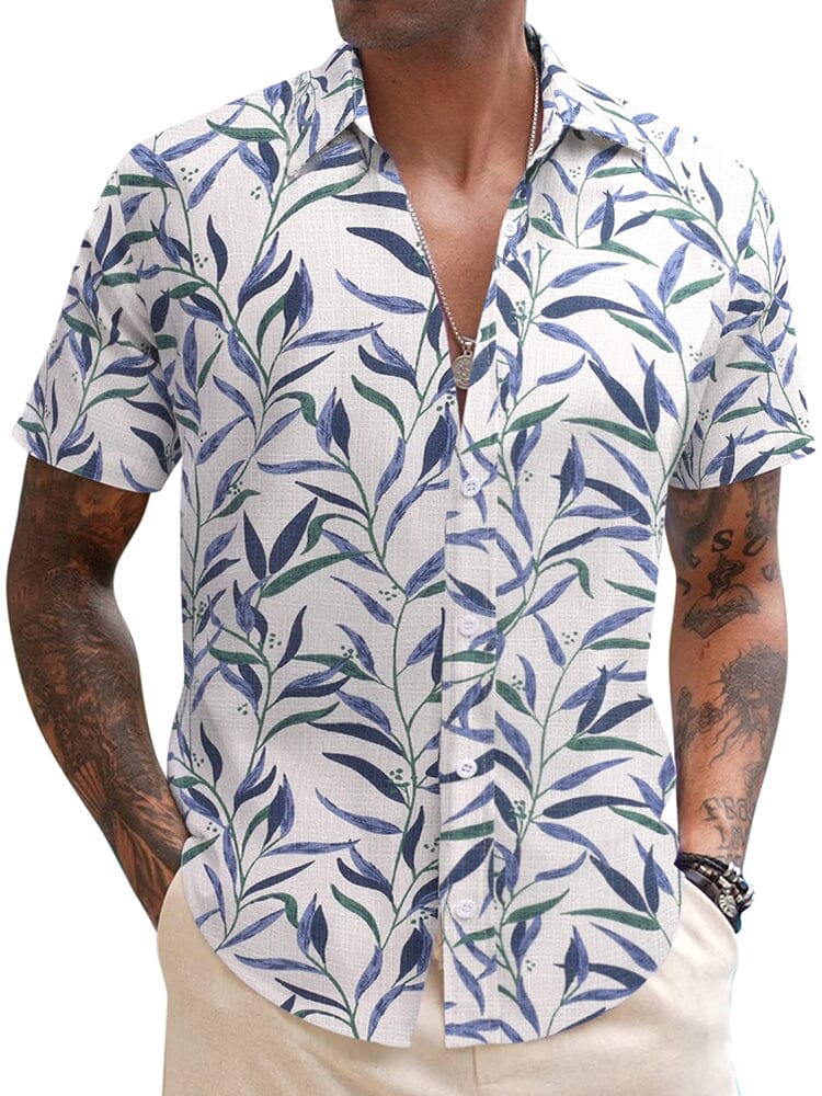 Casual Linen Blend Printed Shirt (US Only)