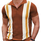 Vintage Stripe Short Sleeve Knitted Polo Shirt (US Only)