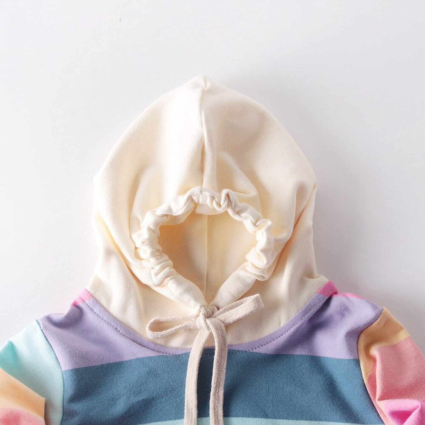 Long Sleeve Rainbow Color Hooded Romper