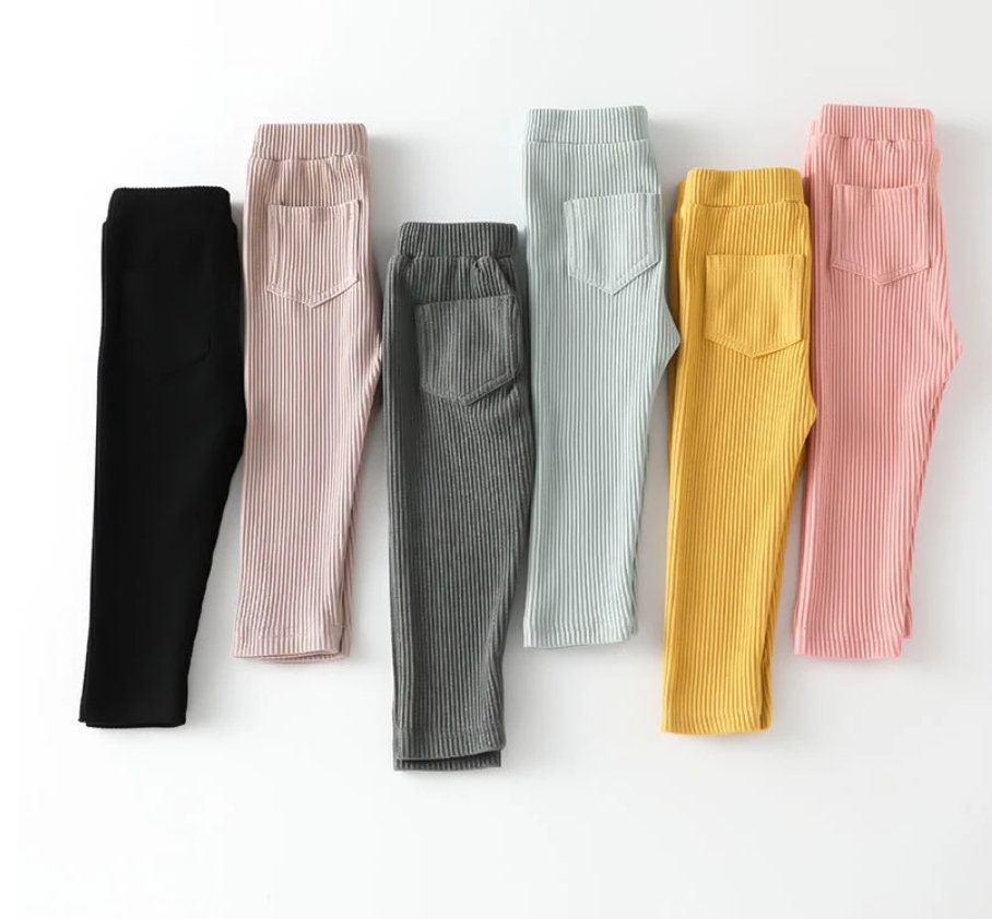 Ribbed Double Pocket Leggings Pants