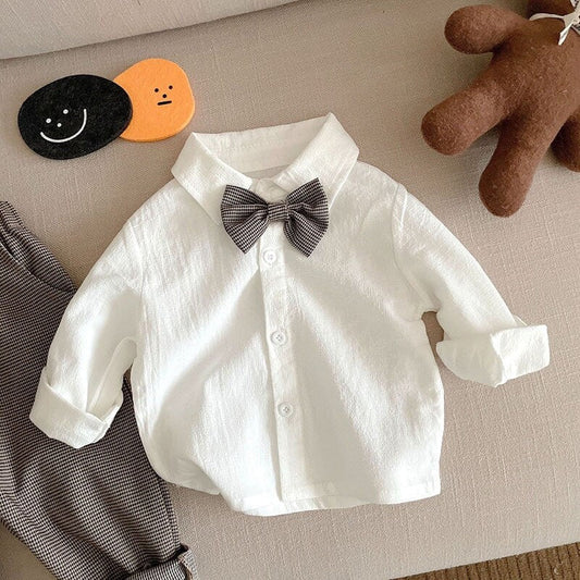 Baby Boy Euro Long Sleeve Suspender Bowtie Set