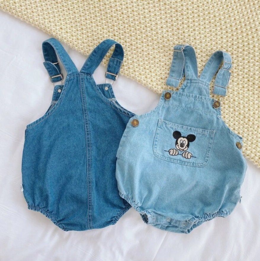 Retro Denim Mickey Mouse Romper