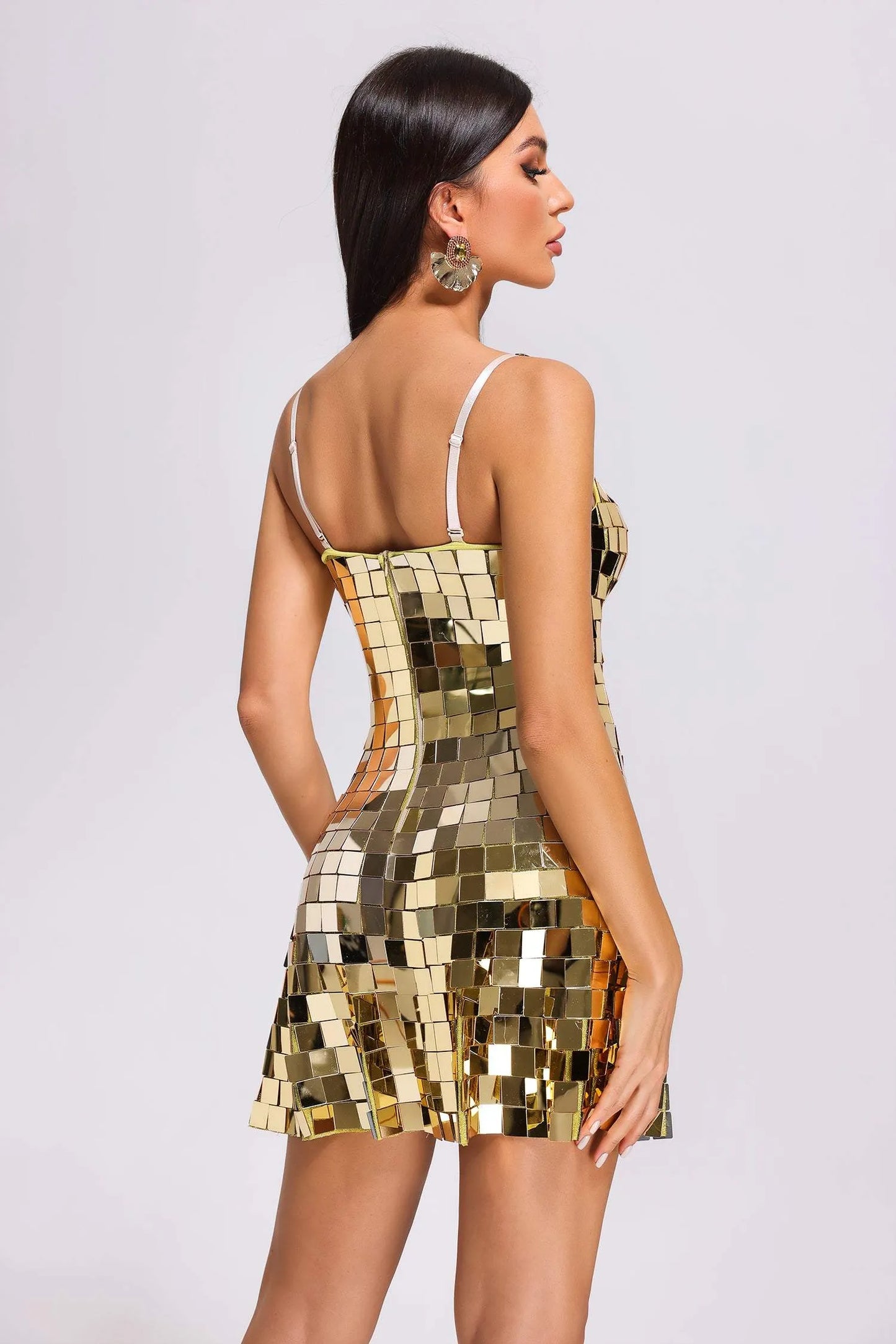 Kimberley Metallic Mirror Mini Dress